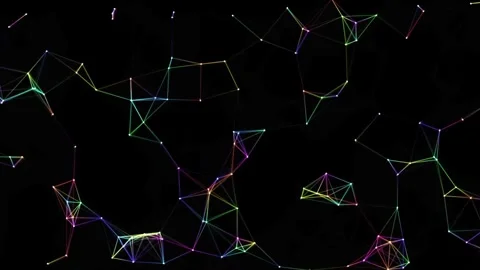 Colorful Network Nodes Connection Abstract Motion Background Video stock 342820614