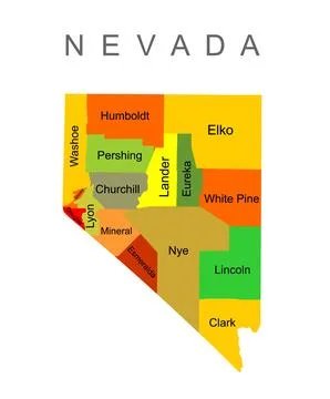 Colorful Nevada State vector map silhouette illustration isolated Stock-Illustration