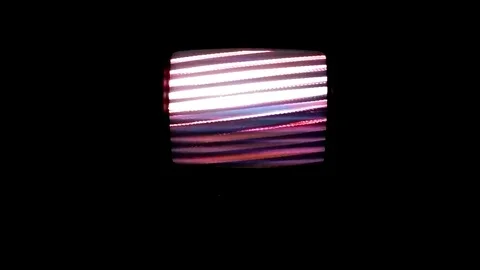 Colorful noise on the TV screen in the dark Stock Footage