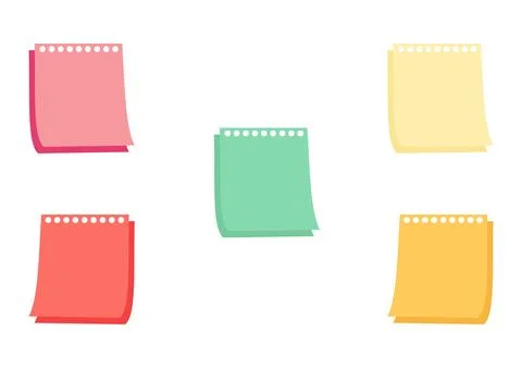 Colorful note paper 2 Illustrazione stock