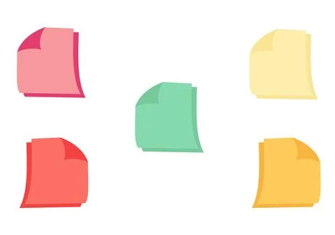 Colorful note paper 4 Stock Illustration