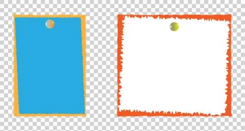 Colorful note paper elements with push pins 스톡 일러스트