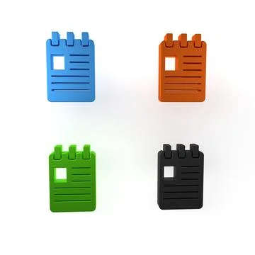 Colorful Notebook icon isolated on white background. Spiral notepad icon. S.. Illustrazione stock