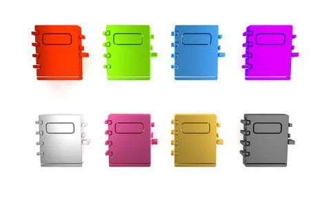 Colorful Notebook icon isolated on white background. Spiral notepad icon. S.. Stock Illustration