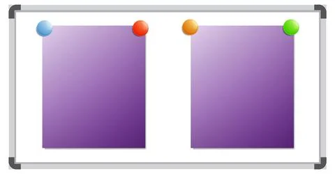 Colorful Notes on a Whiteboard Illustrazione stock