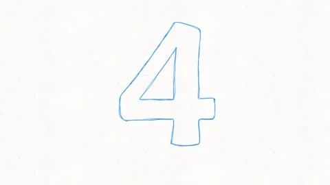 Colorful Number Four Animation Stock Footage 335474996