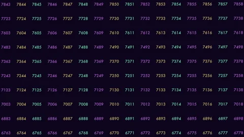 Colorful number pattern on black background Stock Footage 255983599