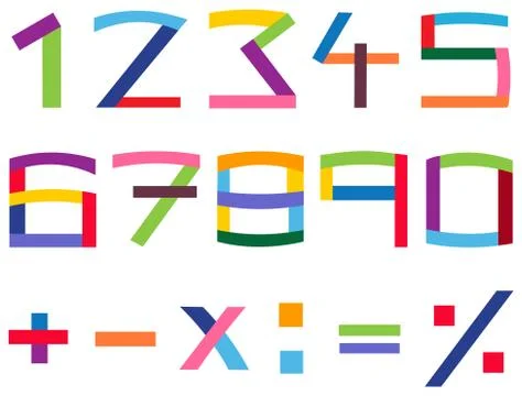 Colorful number set Stock Illustration
