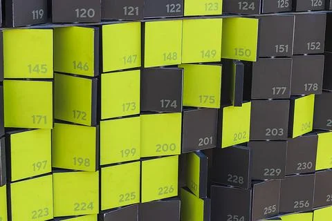 Colorful, numbered blocks of puzzle. Objects Stock Photos