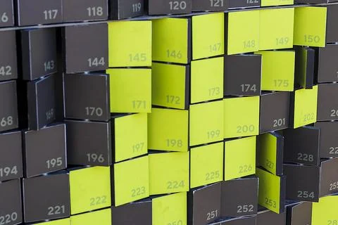 Colorful, numbered blocks of puzzle. Objects Stock Photos