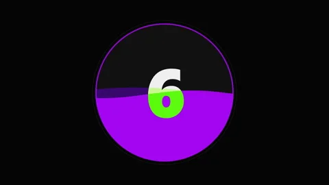 Colorful Numbered Circles on Black. Video stock 337010316