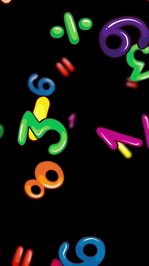 Colorful Numbers and Symbols Falling on ... | Stock Video | Pond5