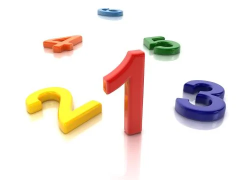 Colorful numbers first Stockillustratie