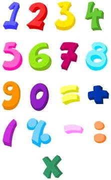 Colorful numbers 库存插图