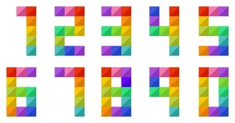 Colorful Numbers Set Stock Illustration