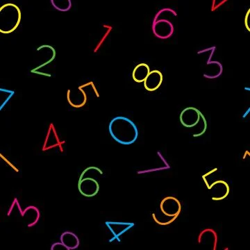 Colorful numeral seamless wallpaper pattern. Stock Illustration