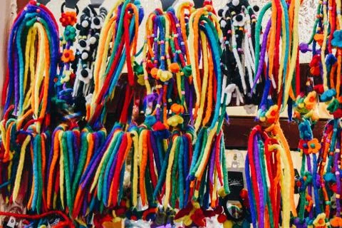 Colorful objects as mixed multi color background Stock Photos