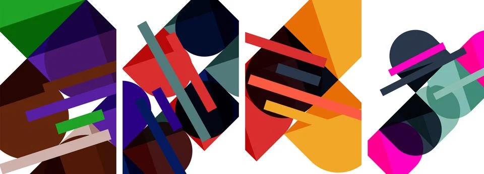 Colorful objects stacked in creative arts pattern on white background 스톡 일러스트