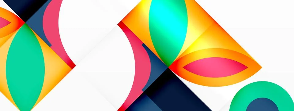 Colorful objects in a symmetrical pattern on white background 스톡 일러스트