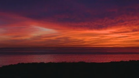 Colorful Ocean Sunset Stock Footage 90770766