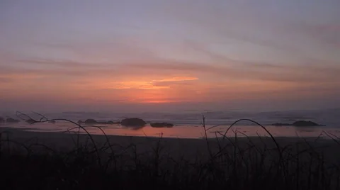 Colorful Ocean Sunset Time Lapse Stock Footage 34196730