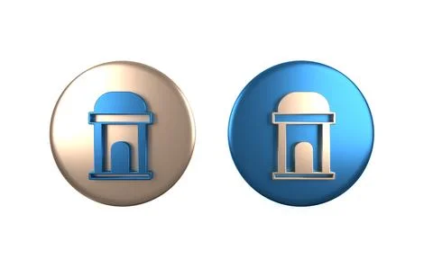 Colorful Old crypt icon isolated on white background. Cemetery symbol. Ossu.. Ilustración de archivo