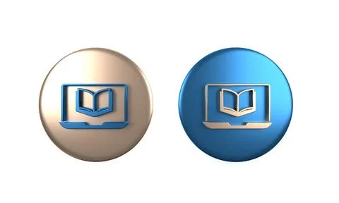 Colorful Online class icon isolated on white background. Online education c.. Stock Illustration