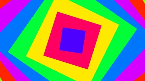 Colorful op art background with rotating squares forming tunnel illusion. Stock Footage 335578353