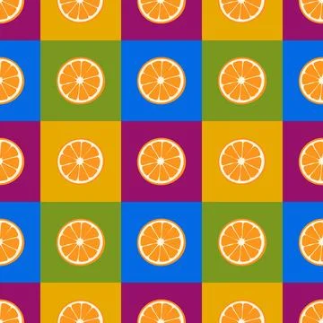 Colorful Orange Slice Geometric Pattern Stock Illustration