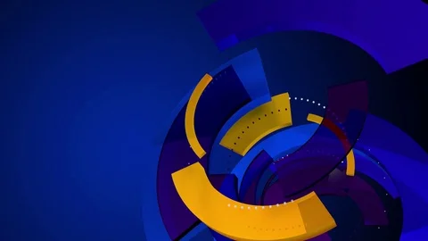 Colorful Orbiting 3D Circles Background Plate Stockbeeldmateriaal 83633640