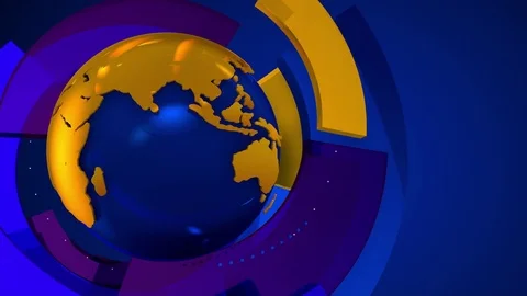 Colorful Orbiting 3D Globe and Circles Background Stockbeeldmateriaal 83603823