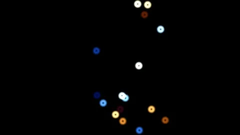 Colorful orbs floating in dark space with slight movement Видео 338286085