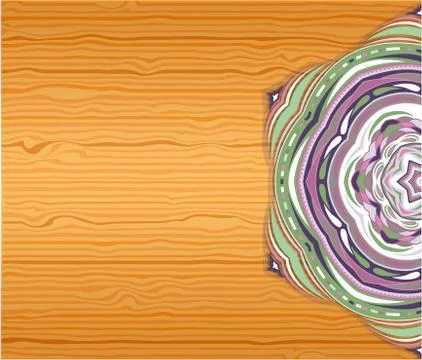 Colorful ornament snowflake on table. Stock Illustration