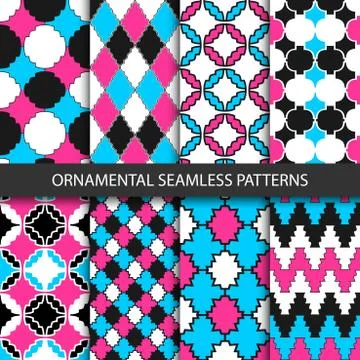Colorful ornamental patterns - seamless. Stock Illustration