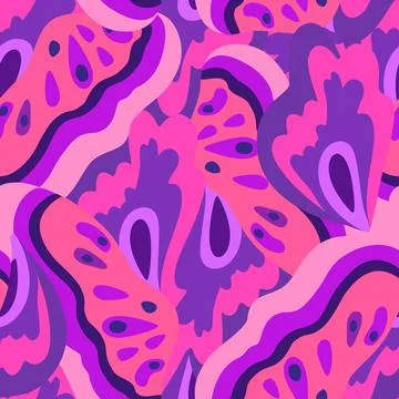 Colorful ornamental psychedelic pattern. Funky vector texture with colorful Stock Illustration