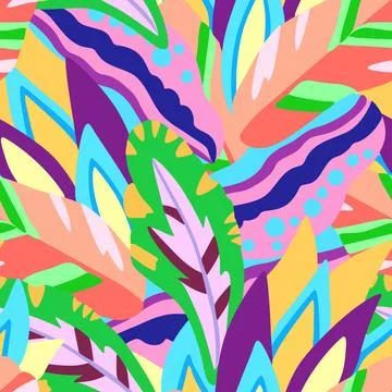 Colorful ornamental psychedelic pattern. Funky vector texture with colorful Stock Illustration