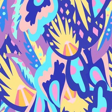 Colorful ornamental psychedelic pattern. Funky vector texture with colorful Illustrazione stock