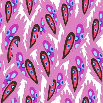 Colorful ornamental psychedelic pattern. Funky vector texture with colorful Stock Illustration