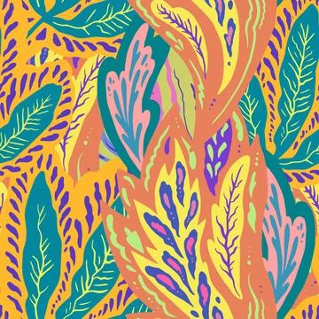 Colorful ornamental psychedelic pattern. Funky texture with colorful abstract Stock Illustration