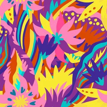 Colorful ornamental psychedelic pattern. Funky texture with colorful abstract 스톡 일러스트