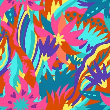 Colorful ornamental psychedelic pattern. Funky texture with colorful abstract Stock Illustration