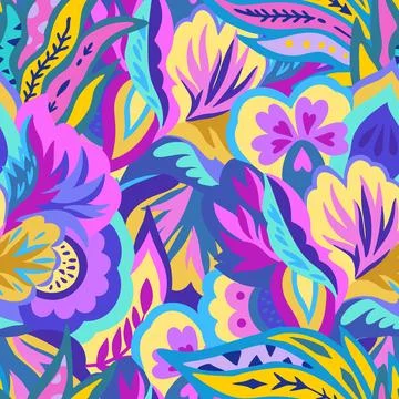 Colorful ornamental psychedelic pattern. Funky texture with colorful abstra.. Illustrazione stock