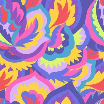 Colorful ornamental psychedelic pattern. Funky texture with colorful abstra.. イラスト素材