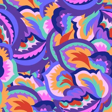 Colorful ornamental psychedelic pattern. Funky texture with colorful abstra.. Illustrazione stock