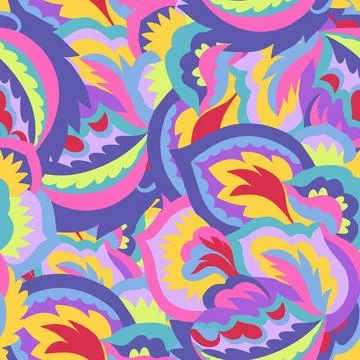 Colorful ornamental psychedelic pattern. Funky texture with colorful abstra.. イラスト素材