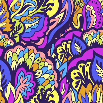 Colorful ornamental psychedelic pattern. Funky texture with colorful abstra.. イラスト素材
