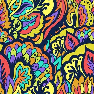 Colorful ornamental psychedelic pattern. Funky texture with colorful abstra.. イラスト素材