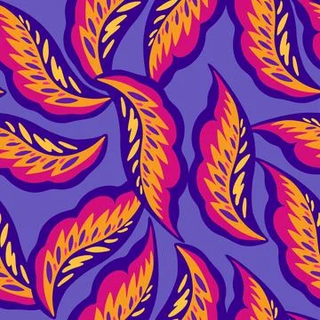 Colorful ornamental seamless pattern with simple abstract organic floral el.. Illustrazione stock