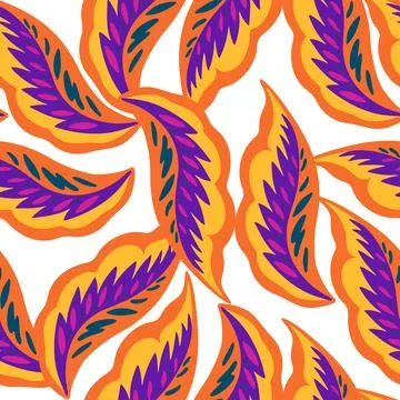 Colorful ornamental seamless pattern with simple abstract organic floral el.. Illustrazione stock