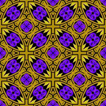 Colorful ornamental vector seamless pattern. Greek arabesque style patterned Illustrazione stock